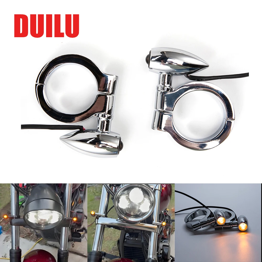 

Motorcycle Accessories Front Fork Tubes LED Turn Signal Light Universal Blinker Indicator Lamp For Harley For Honda For Yamaha