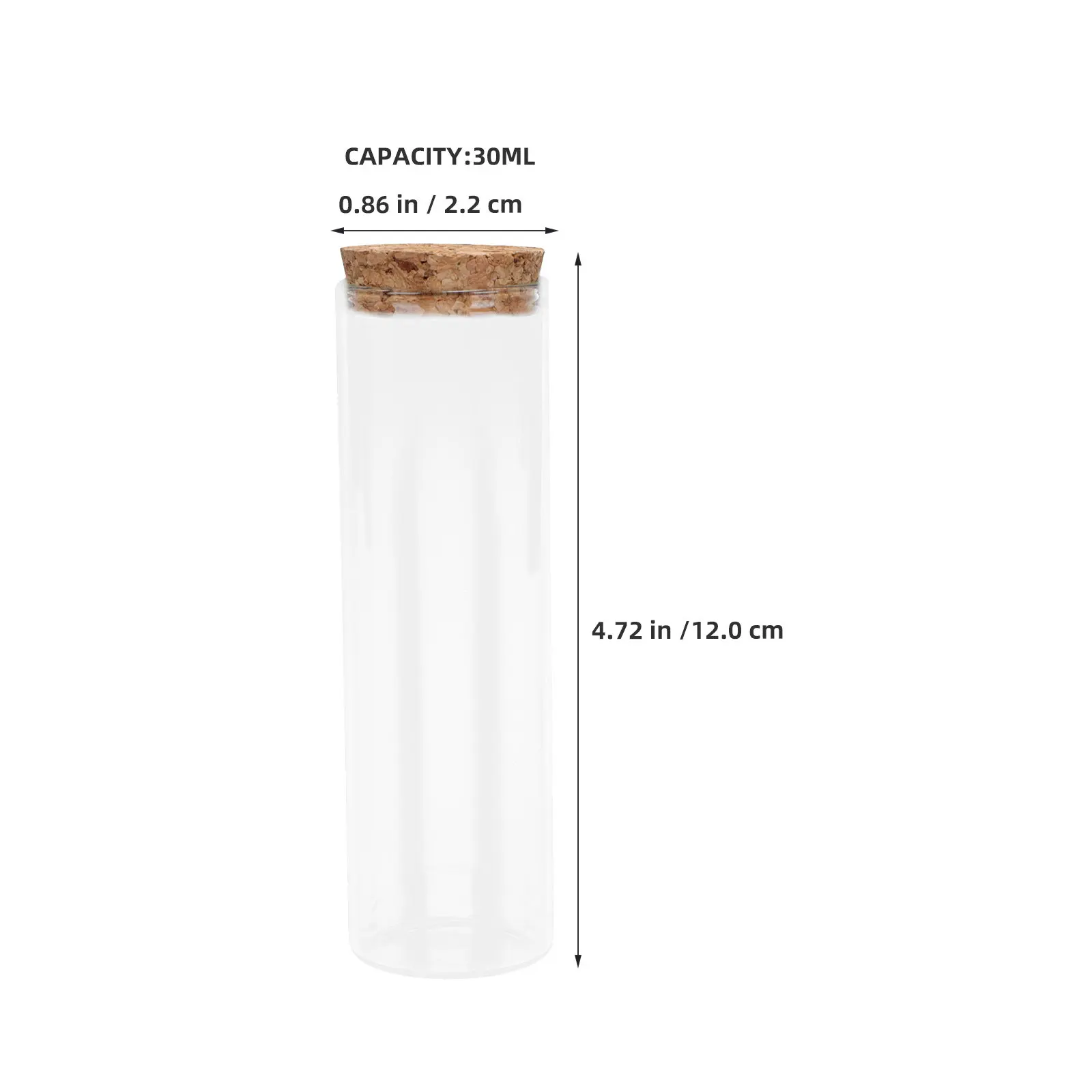 40Pcs Glass Test Tubes Cork Stoppers High Borosilicate Clear Small Bottles 30Ml 4.7x0.8in Stable Base DIY Craft Potion Storage