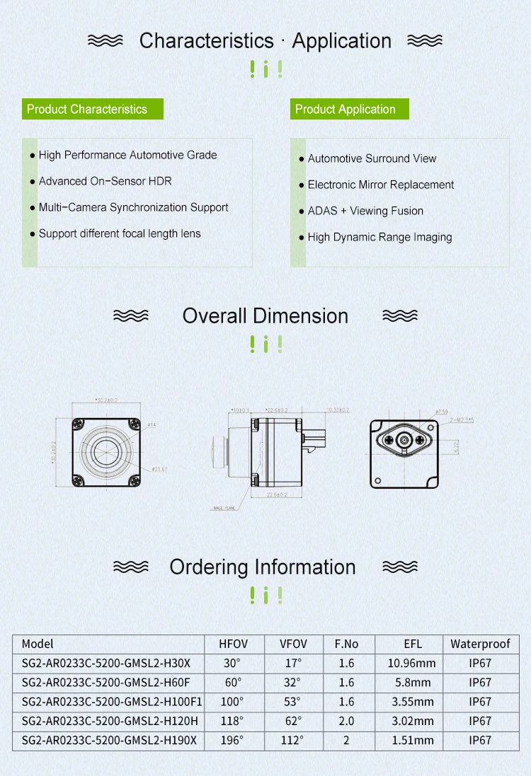 مناسبة Nvidia Jetson AGX Orin وحدة المطور كيت GMSL كامير الاستشعار SG2-AR0233C-5200-GMSL2-Hxxx مع فقرا من النوع Z