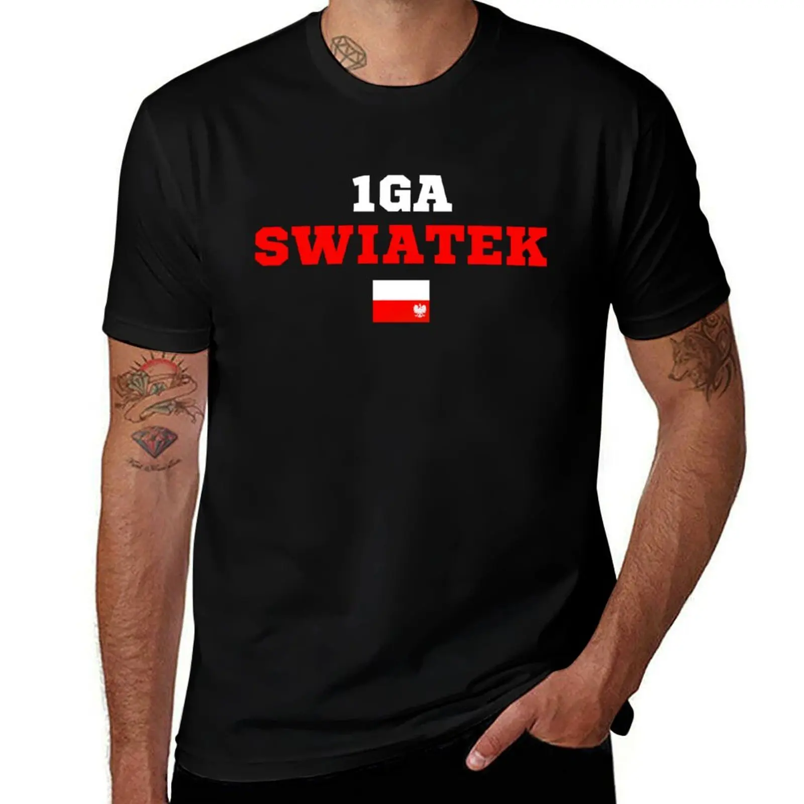 IGA SWIATEK-SWIATEK-TEAM SWIATEK-IGA SWIATEK Теннисная футболка больших размеров из базового хлопка