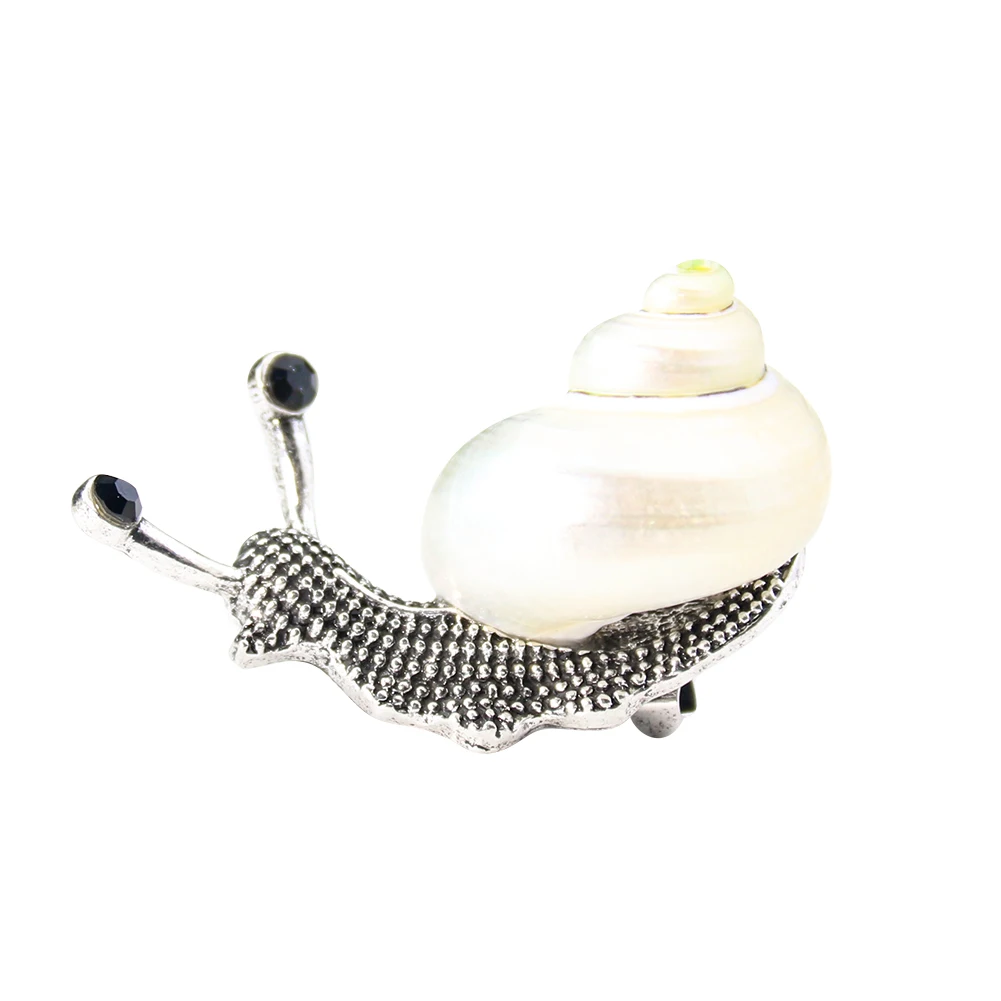 Muy Bien الحلزون شكل بروش الإبداعية الحيوان المينا التلبيب دبوس حقيبة الظهر Cowboy سترة الملابس الديكور شارة #5