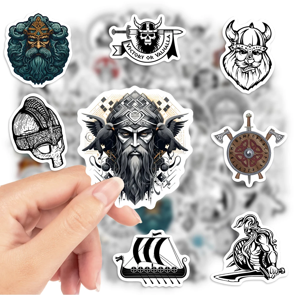 Norse Viking Warrior Stickers Art Tattoo Aesthetic Gift Decal for Laptop Phone Scrapbook Luggage Decorative Graffiti Waterproof