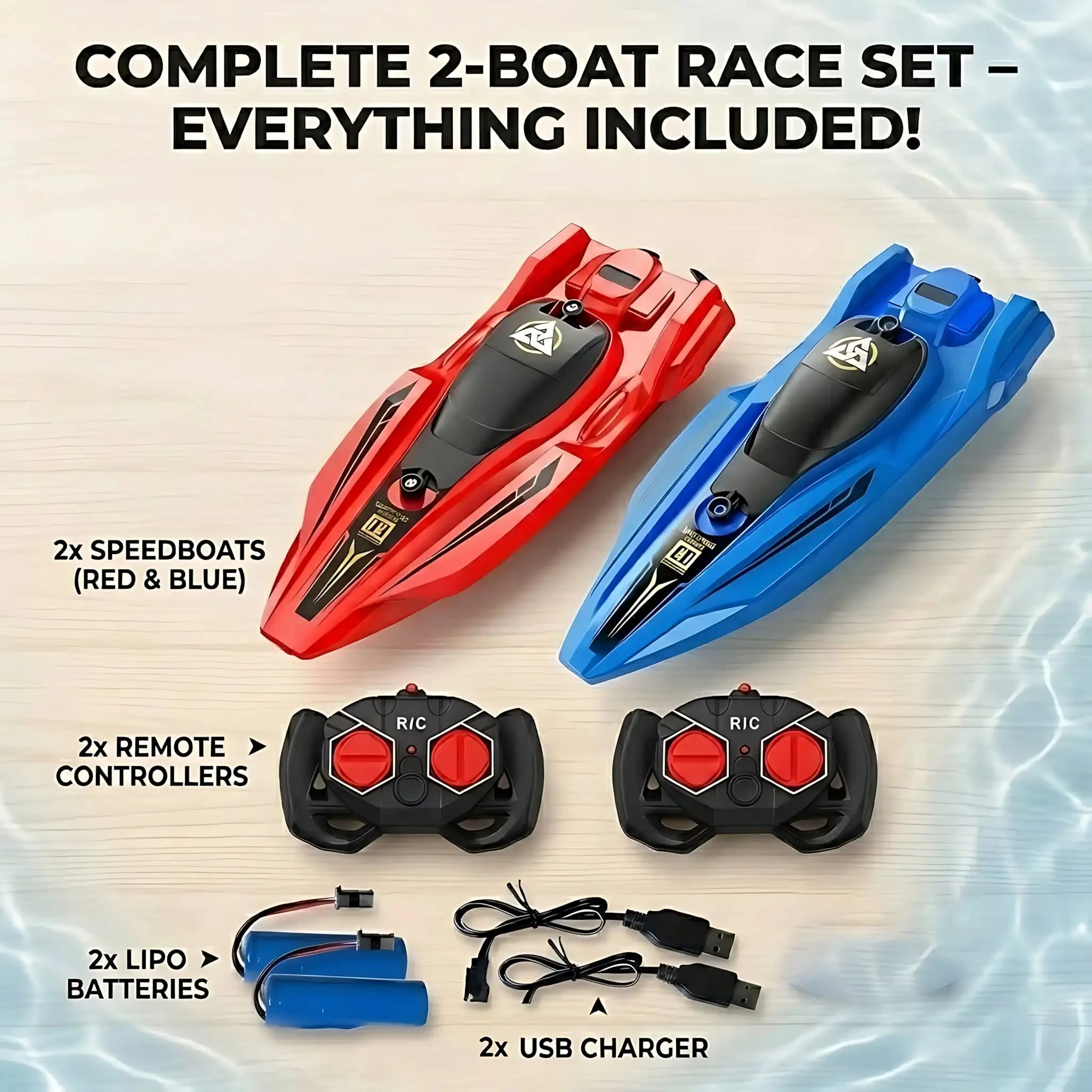 2.4G RC Speed Boat Remote Control Dual Motor High Speed Waterproof Electric Boat Toy for Pool Lake - Racing Boat for Kids Gift