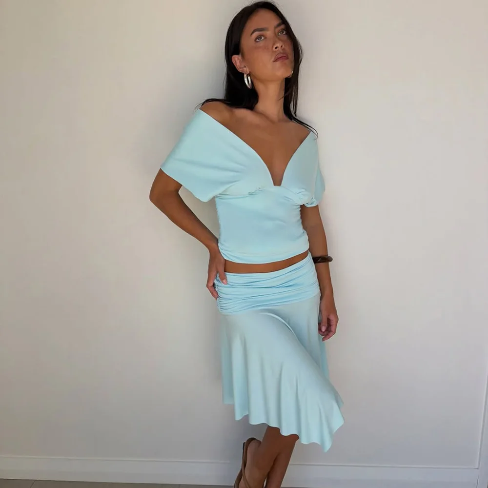 Tuularose Summer Women's Long Skirt 2-piece Set Sexy Backless Top Casual Skirt Sets Elegant Party Vacation Women's Dress Sets view 3