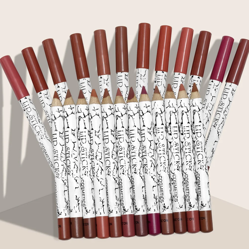 12 pezzi di matita per labbra femminile 12 colori impermeabili non vertigini aspetto stereo naturale trucco matita per labbra forniture per trucco accessori