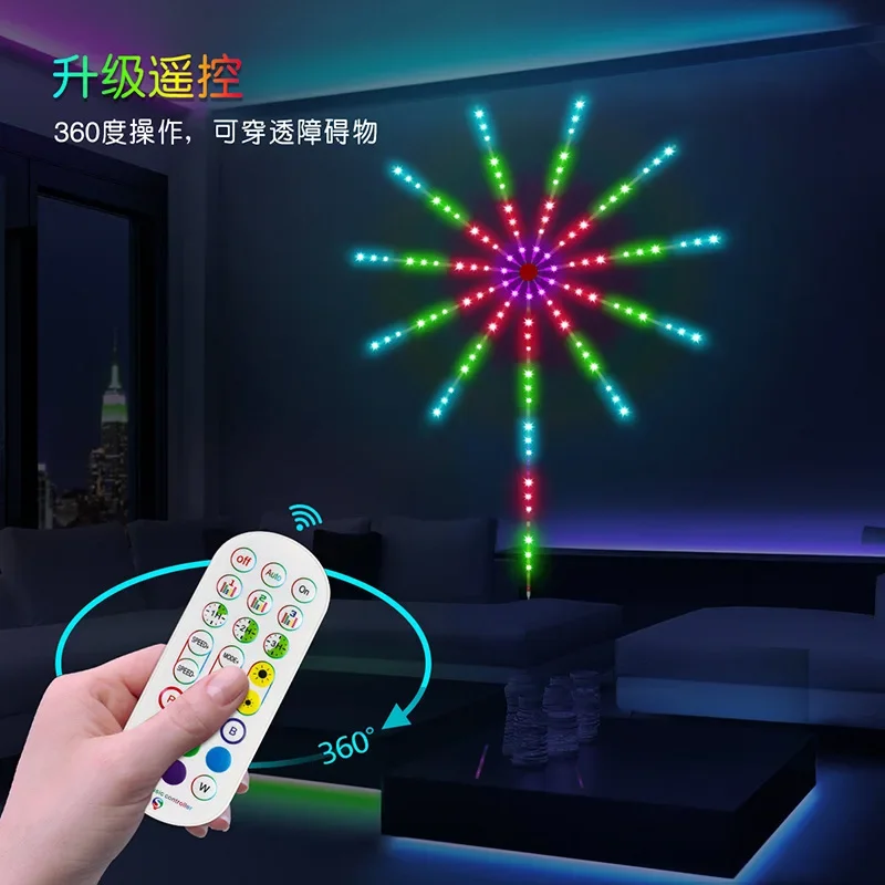 RGB IC Smart led fuochi d'artificio luce USB 5v decorazione lampada con app musica acqua bluetooth controller Symphony fuochi d'artificio luci