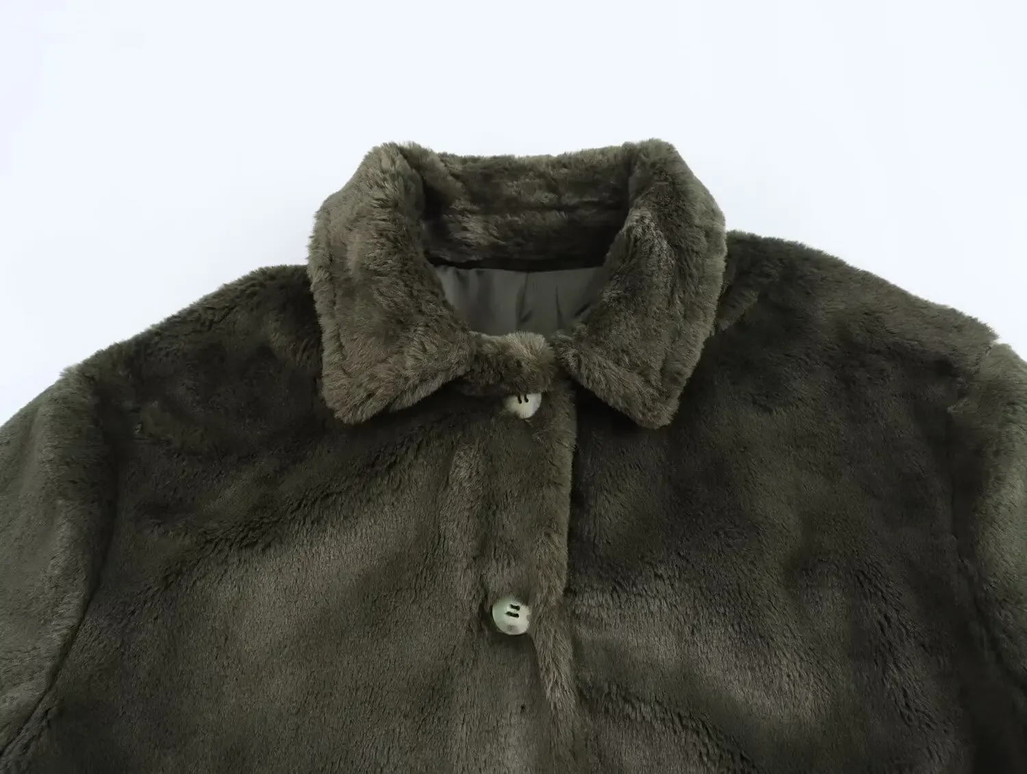 Dark Green Fur Women Suit Formal Winter Warm Blazer Female Single Button Turndown Collar Office Lady Jacket Coat