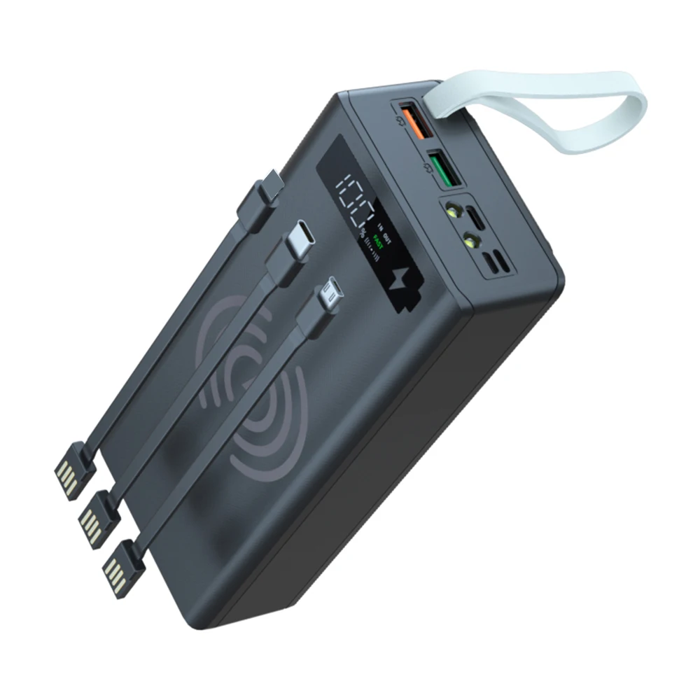 Caso Banco De Potência DIY com Tipo C Cabo Micro USB, Titular Da Bateria Rápida, Caixa De Carregamento Shell, Caixa De Lanterna, 16*18650