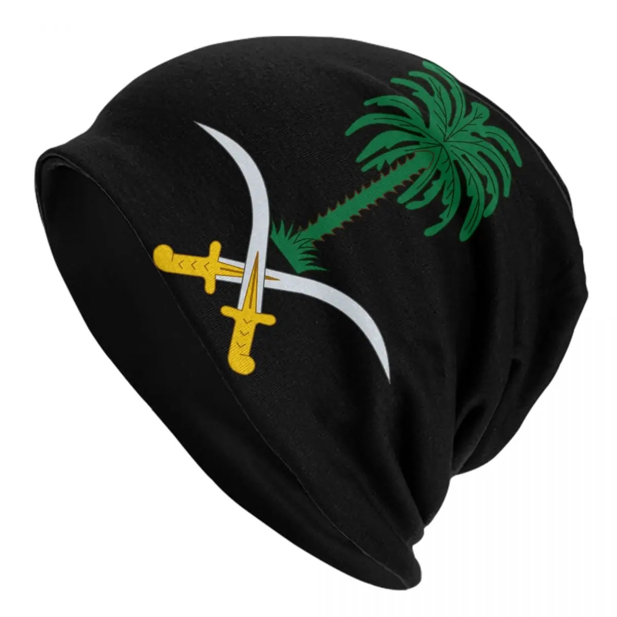 Custom Emblem Of Saudi Arabia Skullies Beanies Caps Men Women Unisex Hip Hop Winter Warm Knitting Hat Adult Bonnet Hats