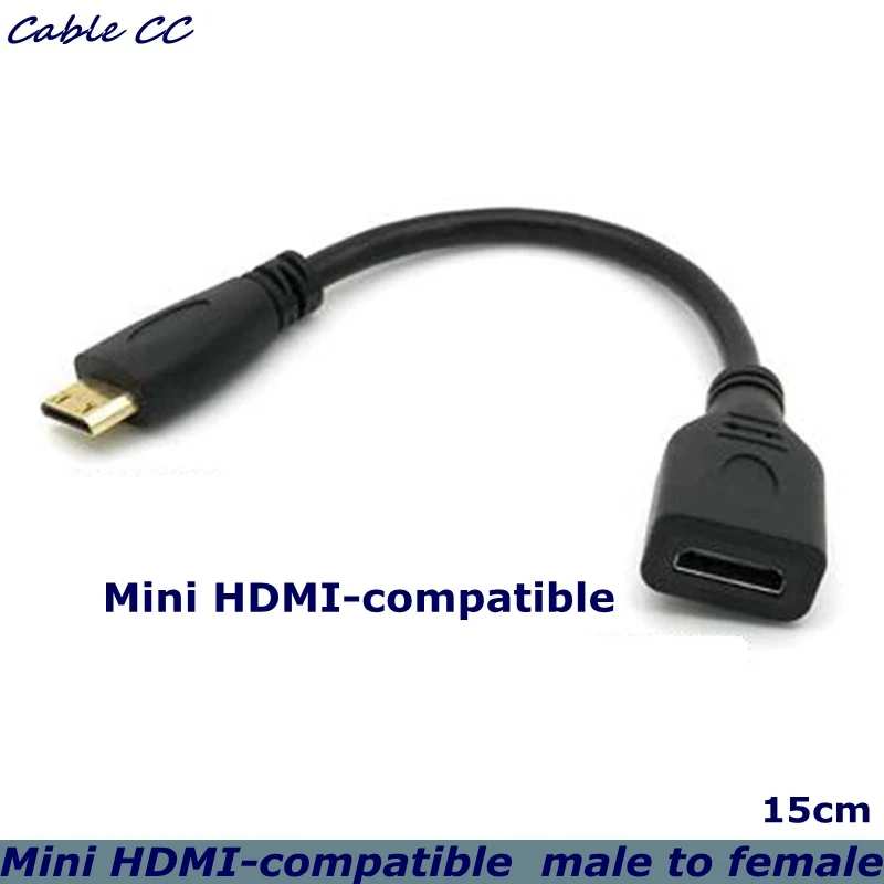 Mini HDMI-compatible Adapter HD4K  Male to Mini HDMI-compatible  Female Cable Connector Converter For Raspberry Pi 4 GoPro 15CM