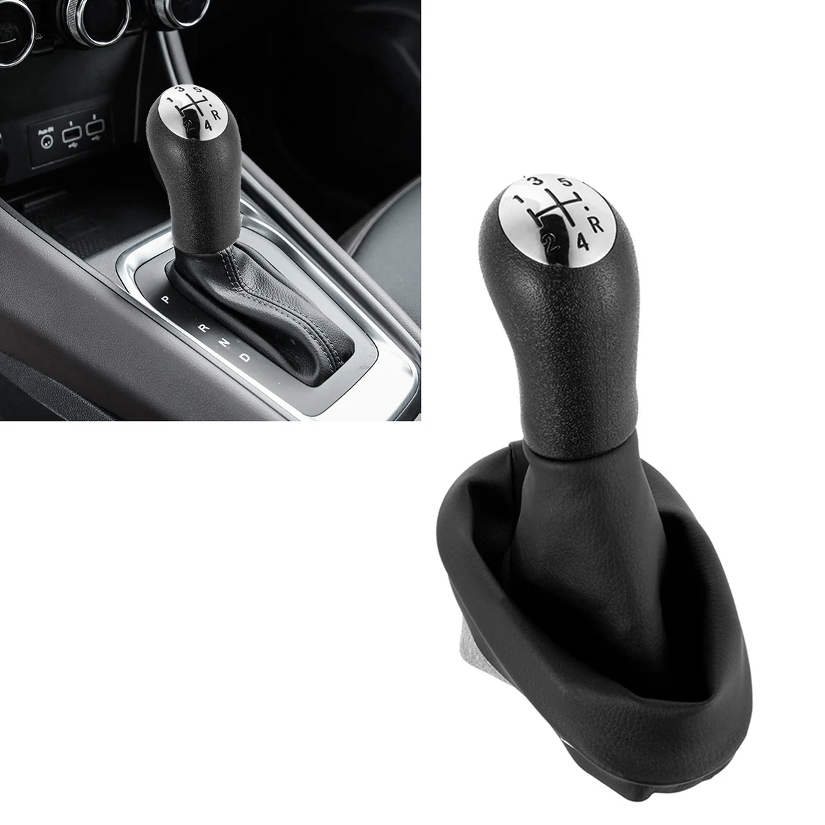 5 Speed Maunal Car Gear Shift Knob Lever with Boot Cover for Renault Clio 2 3 II Megane 2 II Scenic 2 II Kangoo Plastic