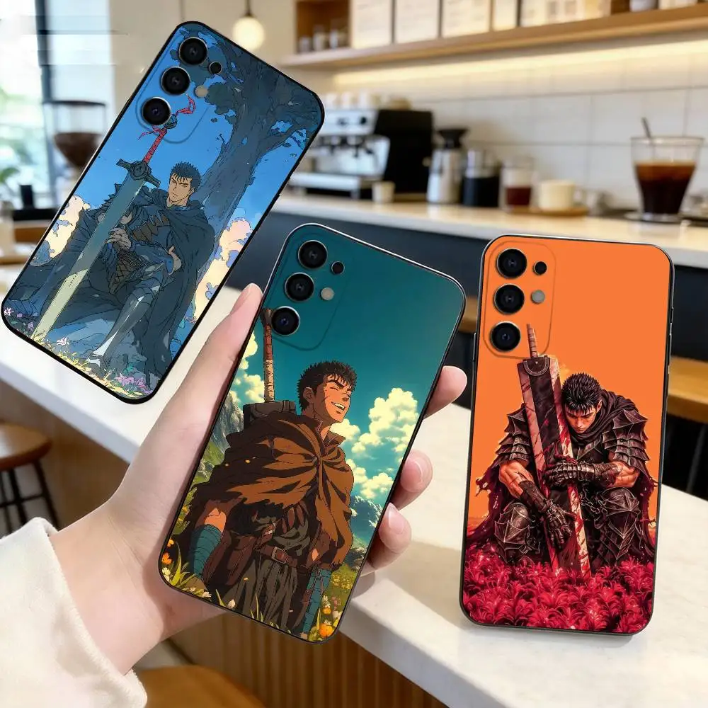 Berserk Guts Anime  Phone Case Black Silicone Soft For Samsung S25,S24,S21,S22,S23,S30,Ultra,S20,Plus,Fe,Lite