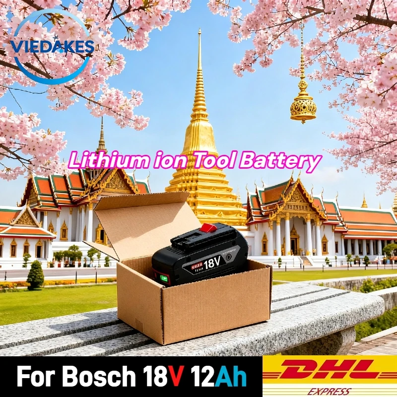 

18V 12.0Ah Heavy-Duty Li-ion Battery for Bosch，Long Cycle Life&Stable Discharge,No Power Anxiety for Outdoor/High-Intensity Work