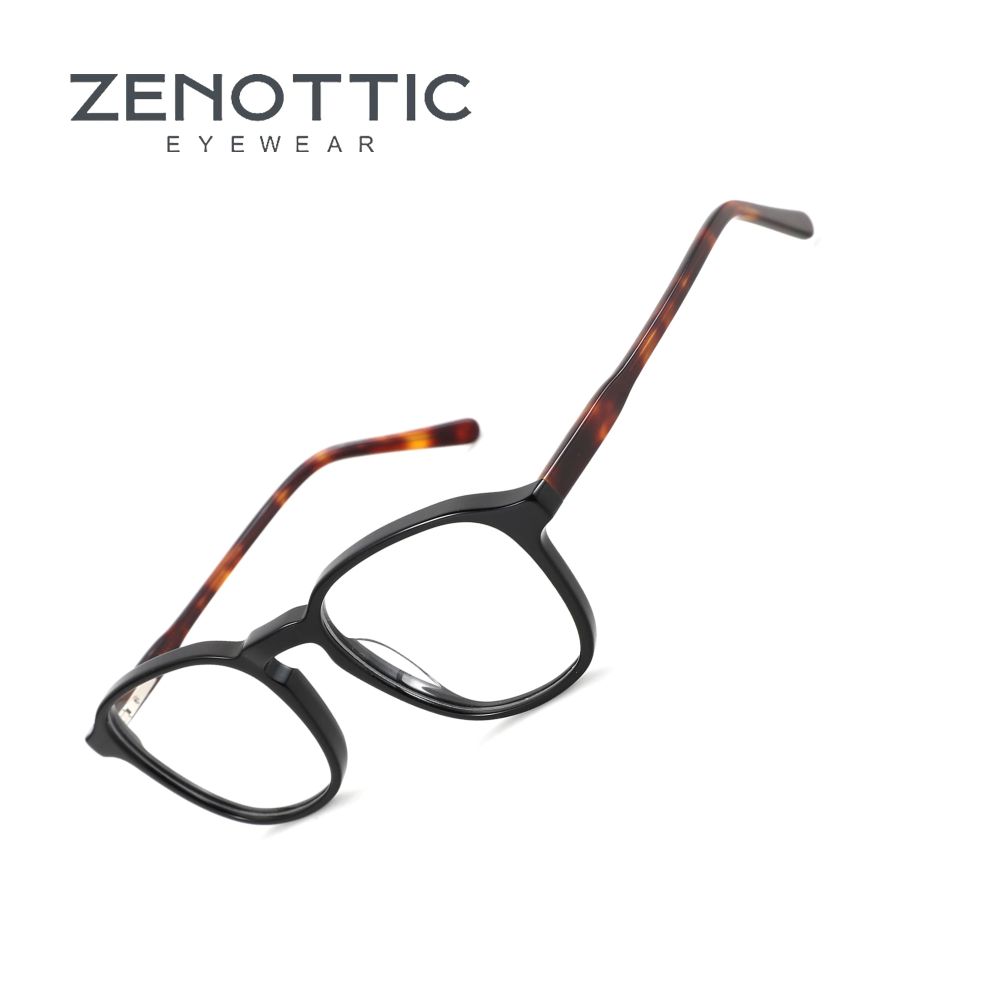 

ZENOTTIC Fashionable And Popular Acetate Handmade Optical Frame Square No Prescription Unisex Glasses