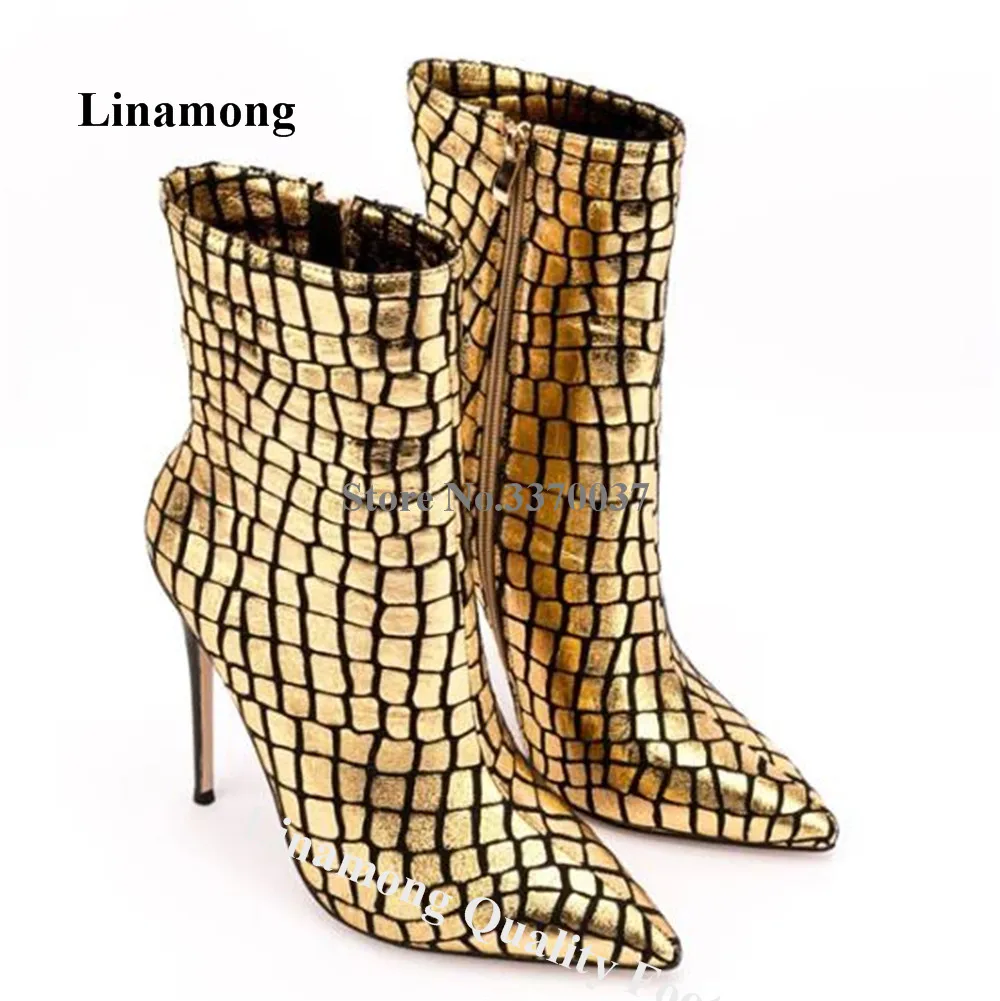 linamong-bottines-pointues-en-cuir-a-motif-a-carreaux-dores-bottes-courtes-a-talon-aiguille-chaussons-de-rincage-a-talon-fin-peau-de-serpent-metallique-parker