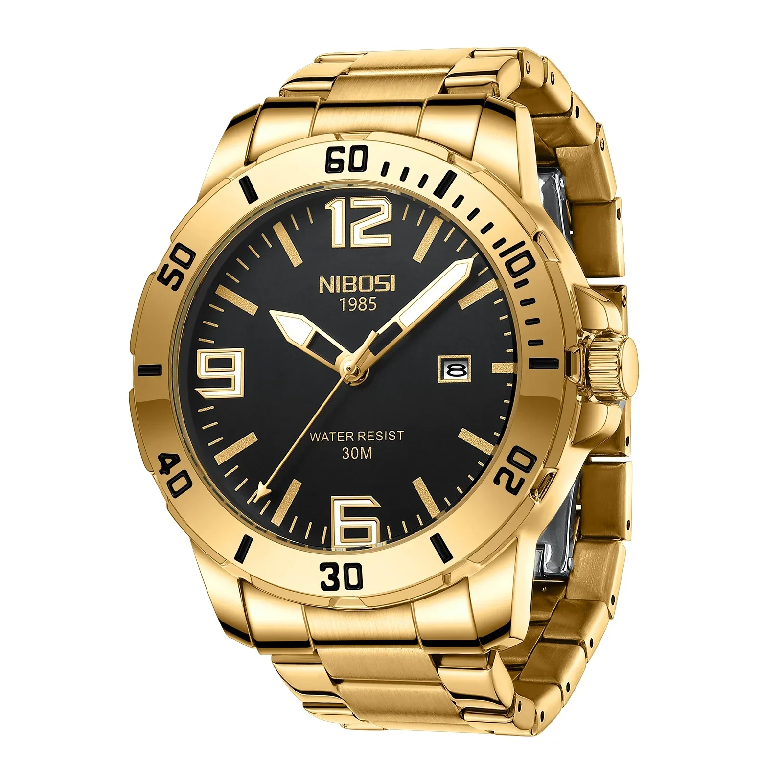 Orologio da uomo con movimento al quarzo analogico NIBOSI con cinturino in acciaio inossidabile orologio da lavoro luminoso di lusso di marca superiore per uomo Relogio