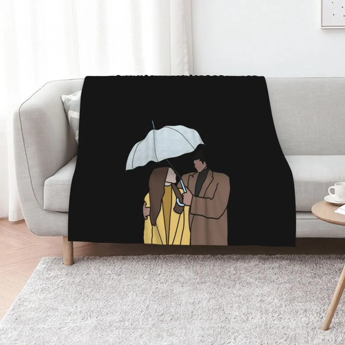 Crash landing on you - Ri Jung Hyuk And Yoon Se-Ri - Hyun Bin And Son Ye-jin - Umbrella scene Throw Blanket