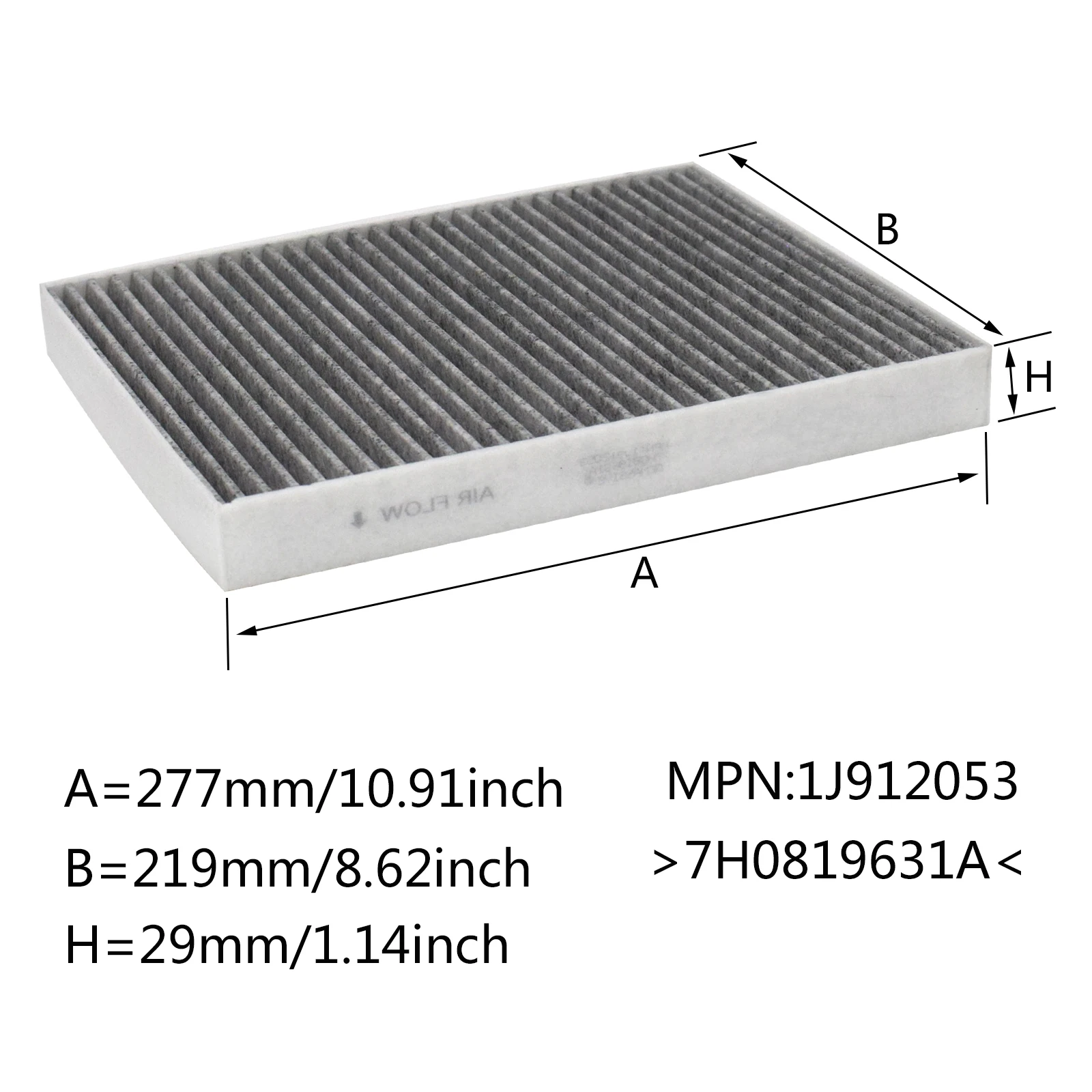 7H0819631A JZW819653E Interior Pollen Cabin Air Filter For Volkswagen VW Transporter T5 T6 Touareg 7L Multivan V VI Amarok Cars