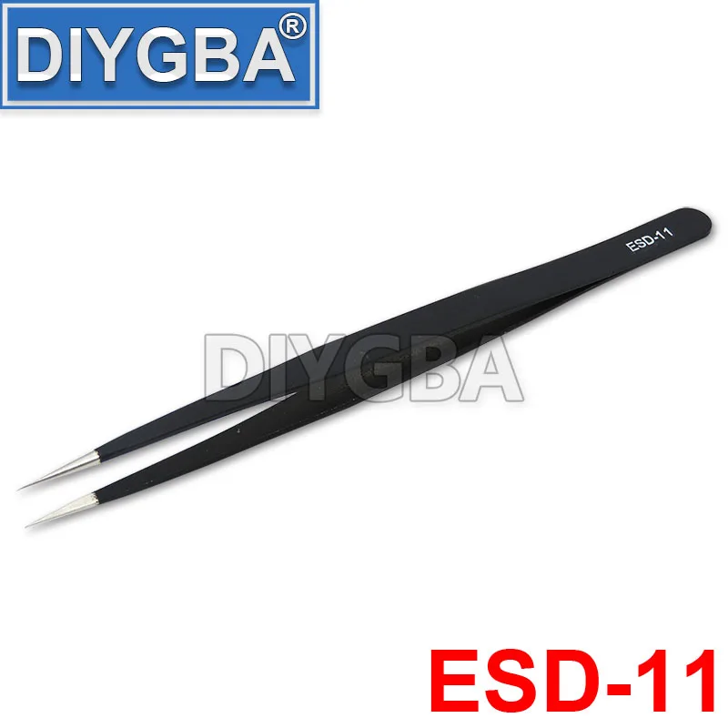 1PCS ESD-10 ESD-11 ESD-12 ESD-13 ESD-14 ESD-15 VETUS BGA ESD Stainless Steel Antistatic Tweezers SMD Reworking Soldering Tools