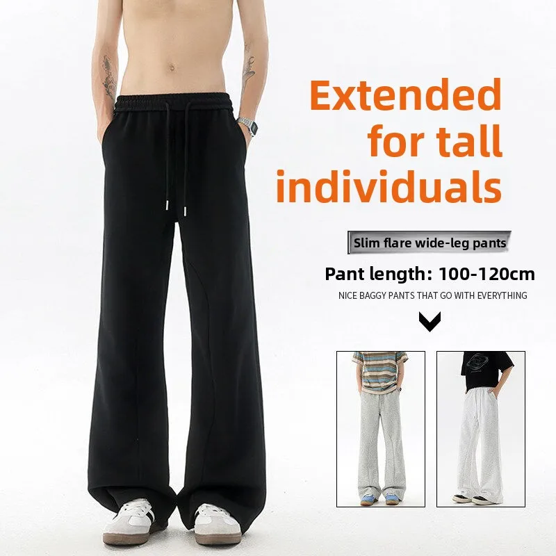 

American Sle Heavyweight Curved Knife Pants Men's Extended Length Slim Fit 5cm Straight Leg Sport Trousers Casual Faion