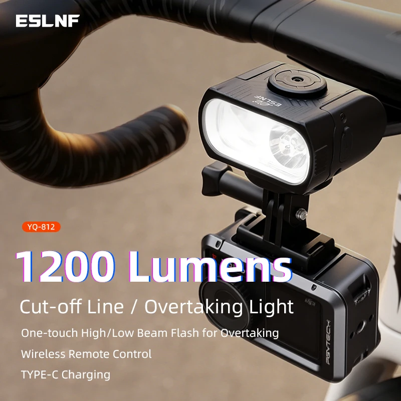 

ESLNF Bicycle Light Nighttime Cycling Light 1200LM Adjustable High/low Beam Headlights Bicycle Accessories 2026 New