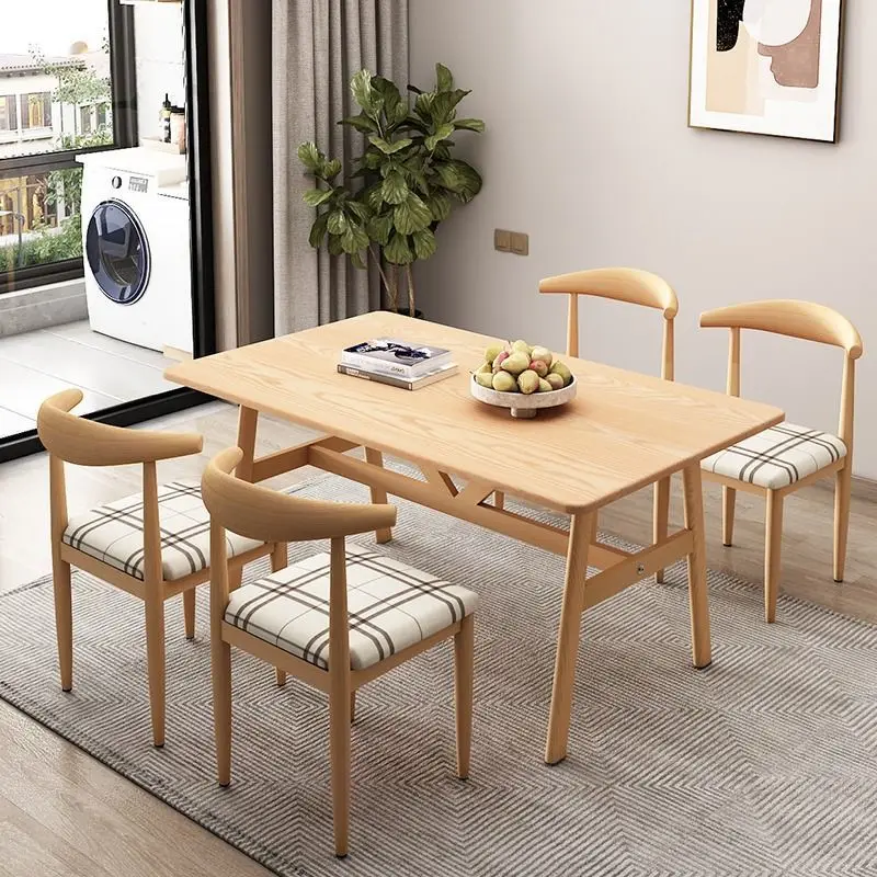 

Household small apartment modern simple dining table and chairs, combined casual dining table
