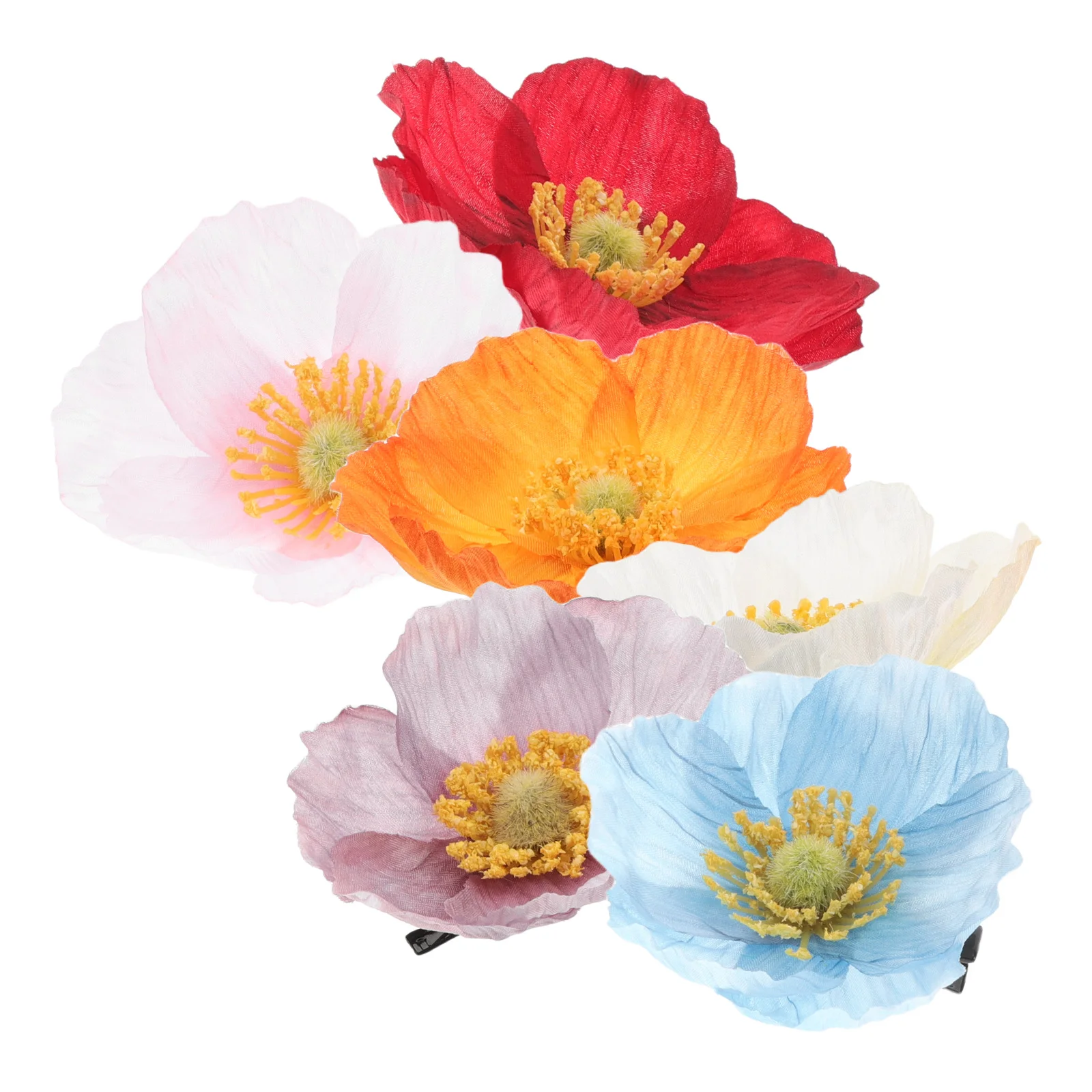 

6pcs Flower Hairpin Elegant Secure Clip Wedding Decorative Headwear Fashion Accessories Fancy Women Hairstyle Photoshoot Small