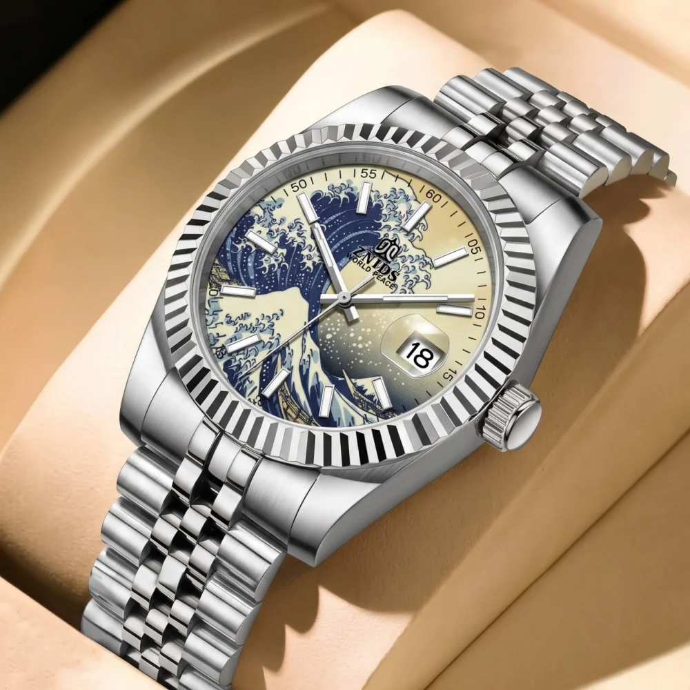 Classic Trendy Men's Quartz Watch, Stainless Steel Strap, Textured Bezel, Unique Patterned Dial, Calendar Display, Luminous, Waterproof, Wear-Resistant, Light Luxury and Elegant, Fashionable and Versatile, Suitable for