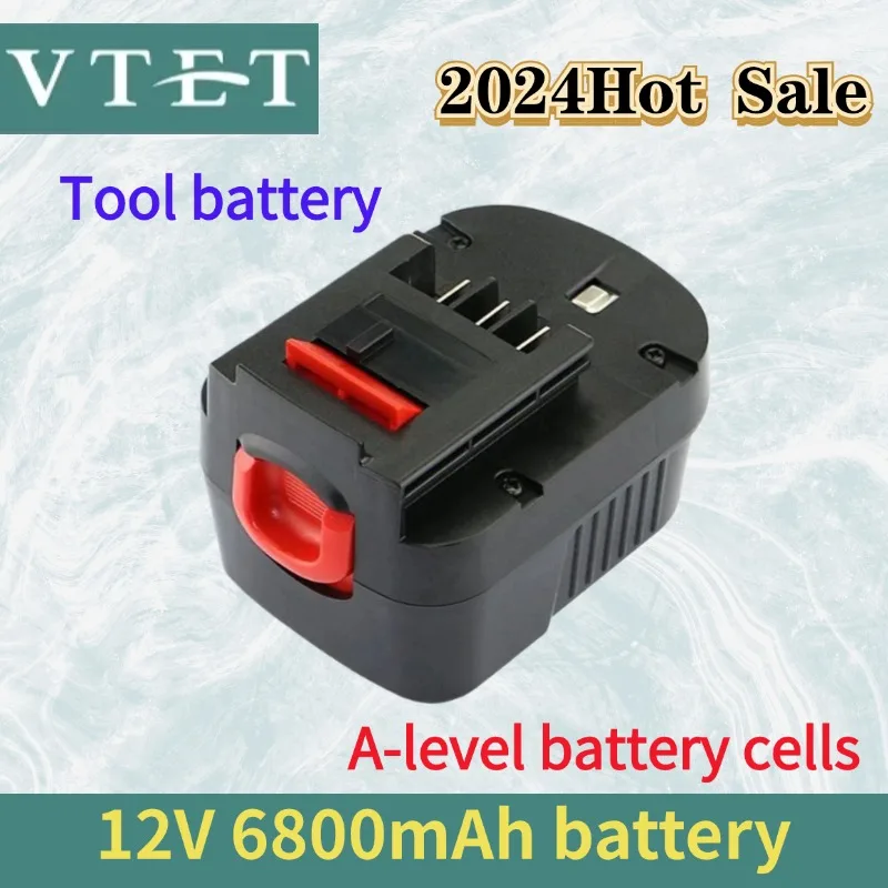 

12V 6800mAh Rechargeable Tool Battery for Black&Decker HP12K HP12 A12 A12EX FSB12 FS120B A1712 Ni-MH Replacement Drill Battery