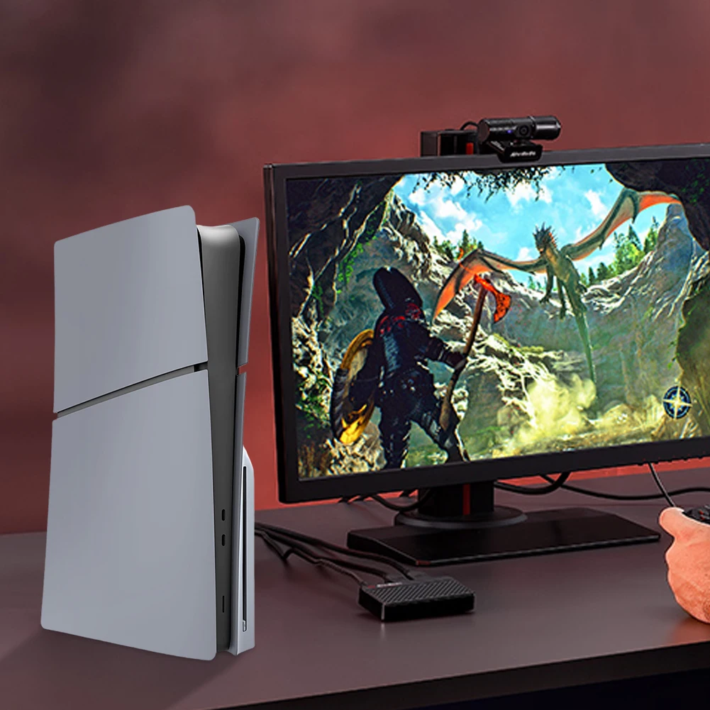 ABS Hard Case Face Plateคอนโซลป้องกันฝุ่นแผ่นด้านข้างShell FaceplateสําหรับPS5 Slim Disc/Digital Editionคอนโซล