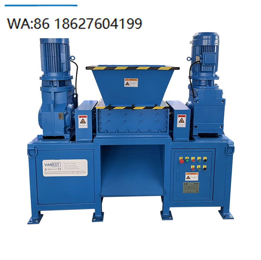 Dual Shaft Industrial Tire Shredder Rubber Crusher Plastic Scrap Waste Complete Recycling Processing Equipment