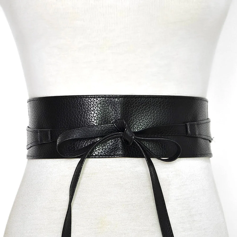 

4PCS Women Waist Belts Fashion PU Tie Bowknot Wrap Durable Comfortable Skirt Dress Jumpsuit Romper Accessories Stylish