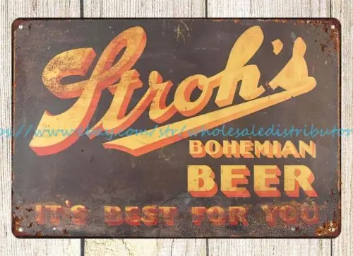 Stroh's Bohemian Beer pub bar metal tin sign metal starburst wall art