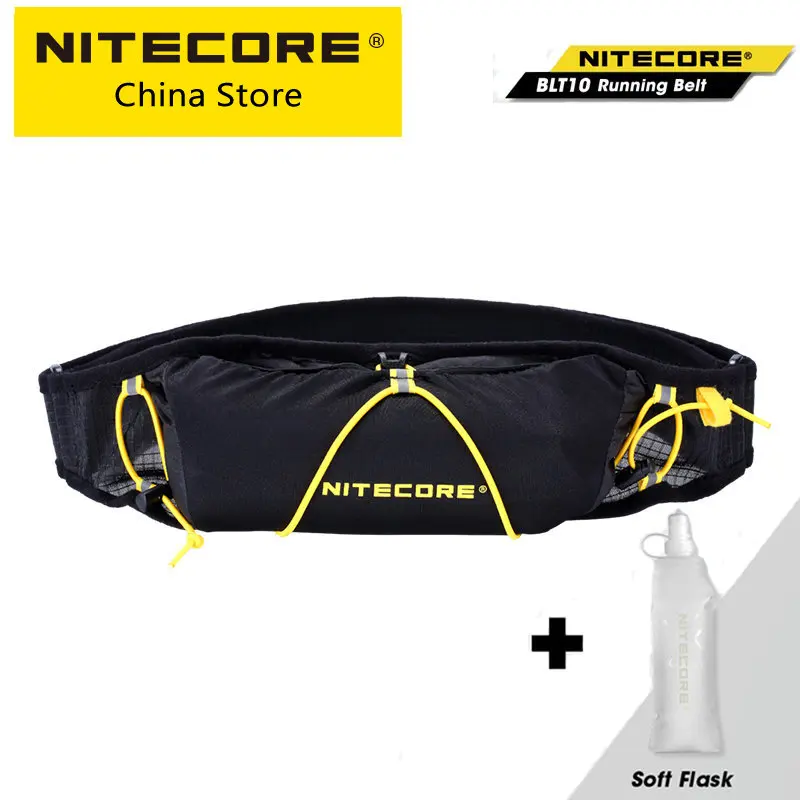 NITECORE Running Waist Bag BLT10 Travel Sports waist Belt with Soft Flask Outdoor Camping Cycling Trekking Pockets for Women Men