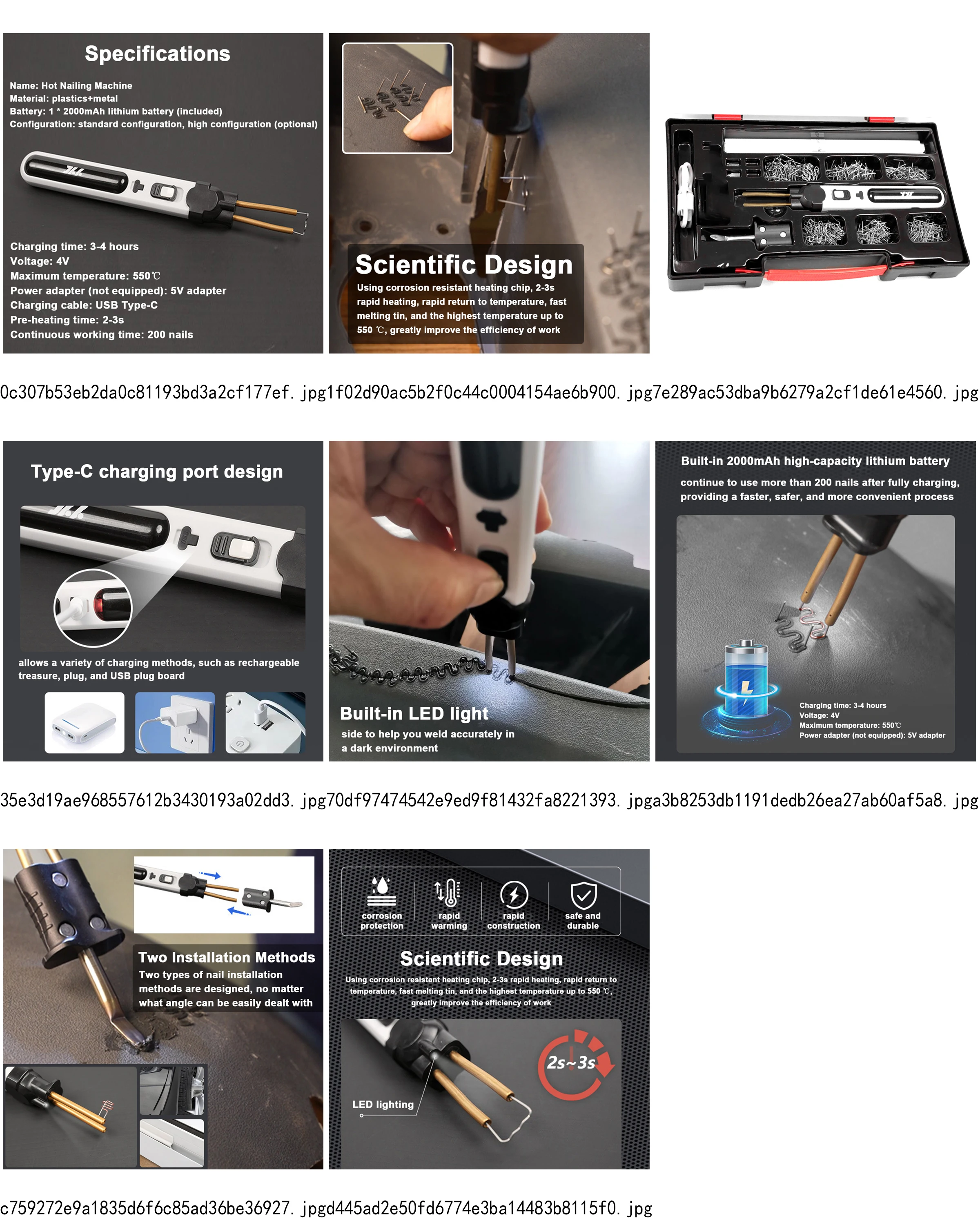 

Portable Handheld Plastic Welding Machine Kit with Thermal Cutting Hot Stapler for Panel Crack Repairs Hole Repairing Tool Set