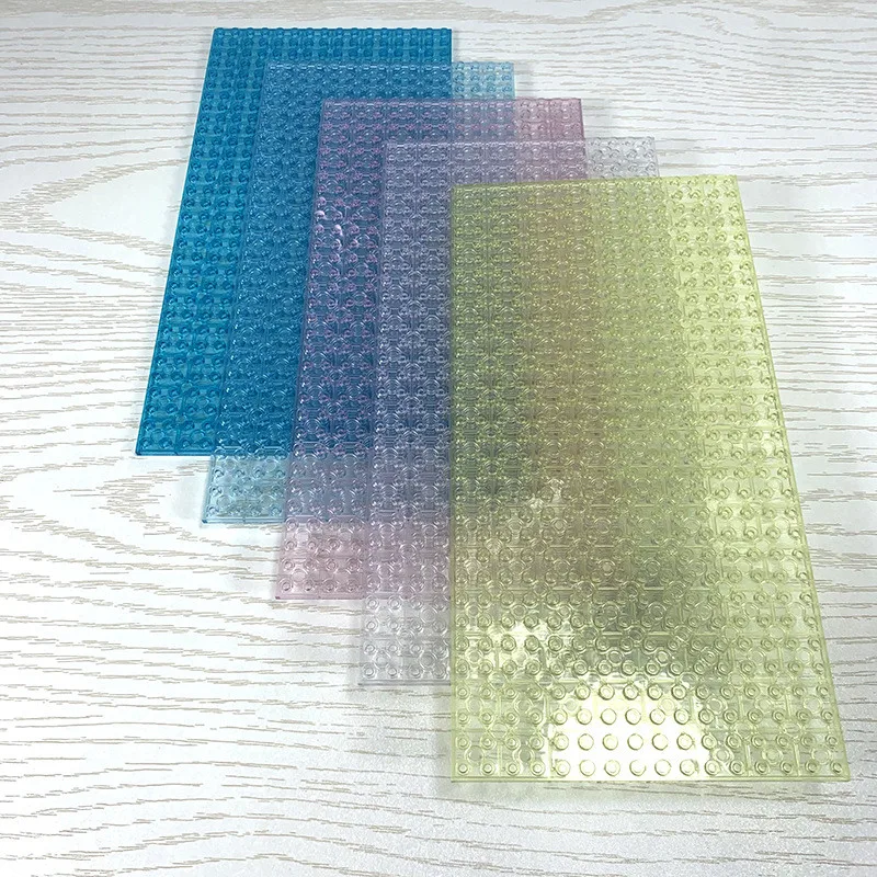Plaque de Base Double face 16x32 points, plaque de Base haute transparente pour figurines, blocs de Construction, jouets, plaques de ville, blocs de Construction