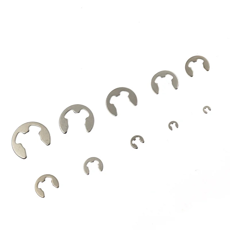 120pcs/box 304 Stainless Steel opening retainer E-type circlip combination set M1.5-M10 buckle washer E-shape stainless steel ci