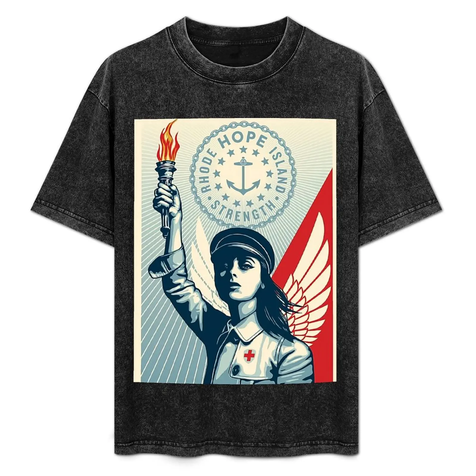 Shepard Fairey island T-Shirt cute tops kawaii clothes custom shirt mens clothing