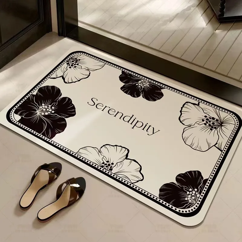 Leichte, luxuriöse Bodenmatte im französischen Stil mit Kieselgurten, kleine, duftende Badezimmer-Eingangstürmatte, saugfähige Fußmatte
