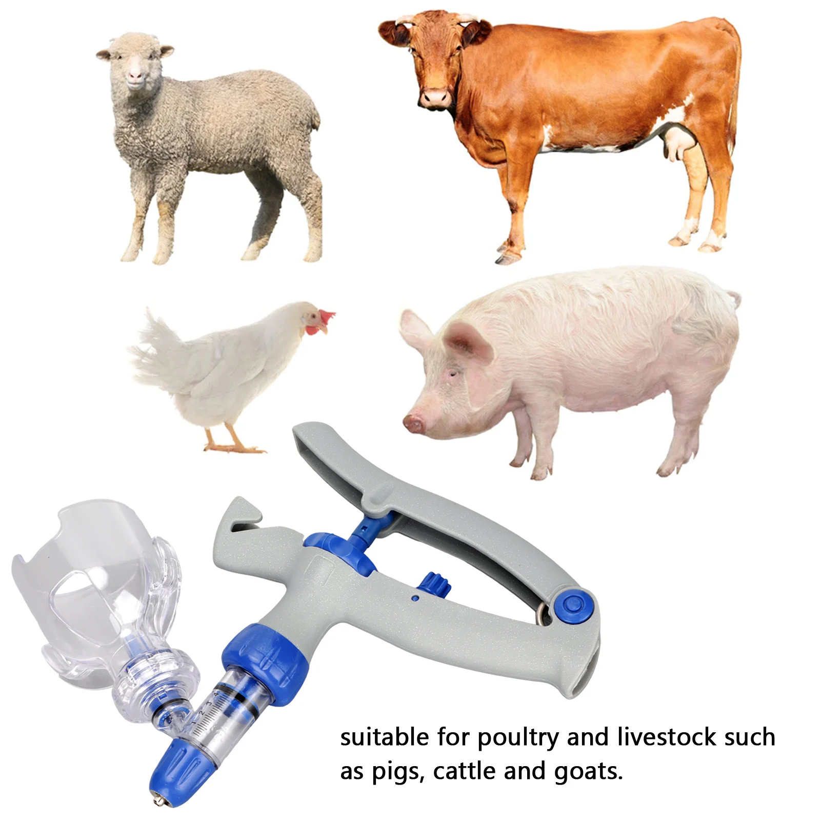 Animal Syringe Livestock Syringe Injector 5ml Continuous Adjustable Accurate Animal Injector for Veterinary Veterinary Injector