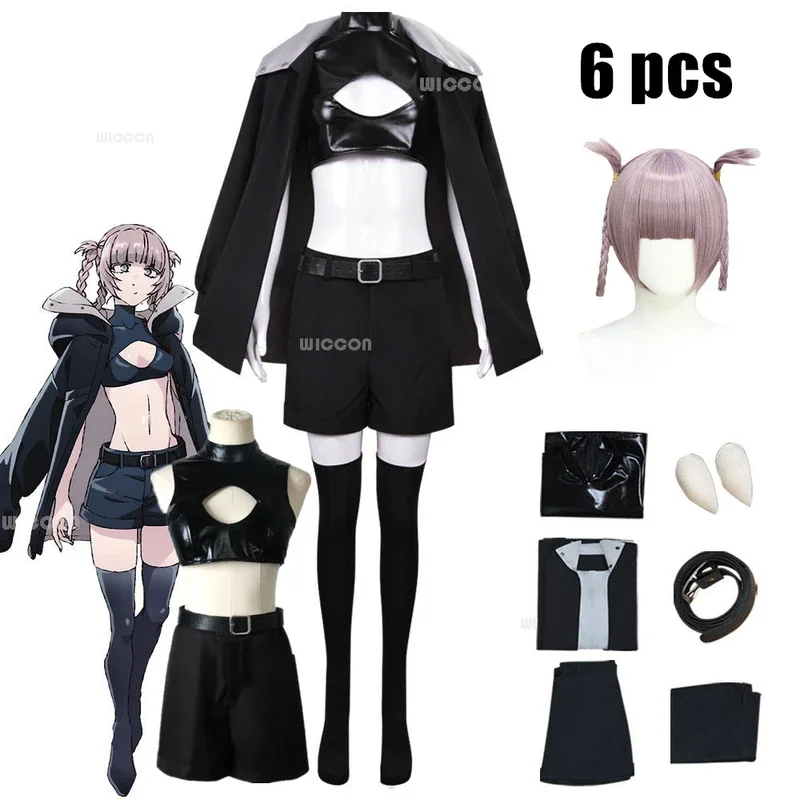 Anime CALL OF THE NIGHT Unisex Cool Cloak Jacket Denture Wig Loli Maid Halloween Suit Nanakusa Nazuna Cosplay Costume Adult