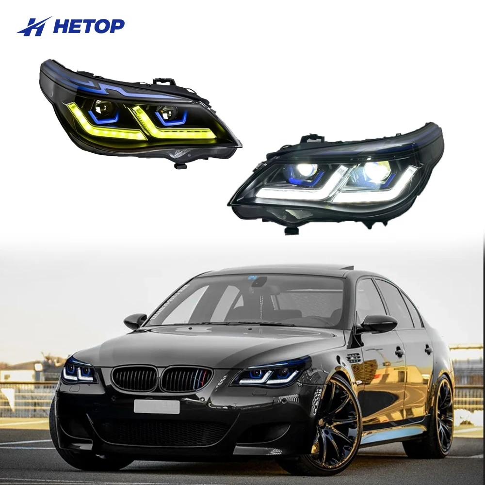 

HETOP E60 2003-2010 5 Series Dual Color Upgrade Modified LED DRL Snake Eye Style Head Lamp Plug and Play for BMW Headlights