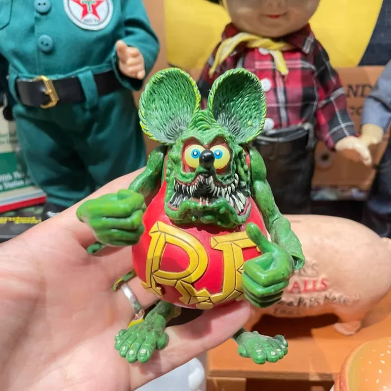 Figurka Akcji Tales Of The Rat Fink 12 cm, Myszka, Model Kolekcjonerski, Gadżet Anime, Dekoracja na Biurko, Ozdoby, Zabawki, Prezent dla Chłopca