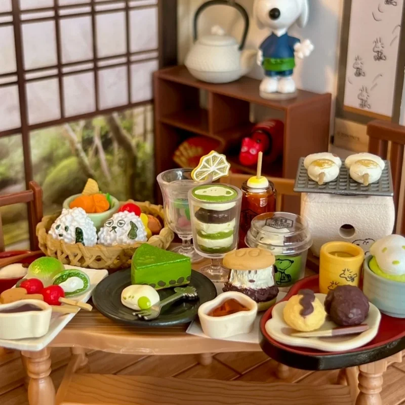 Opnieuw Ment Snoopy Thee Japanse Koffie Thee Winkel Sereis Blind Box Miniatuur Scène Desktop Decoratie Leuk Speelgoed Cadeau