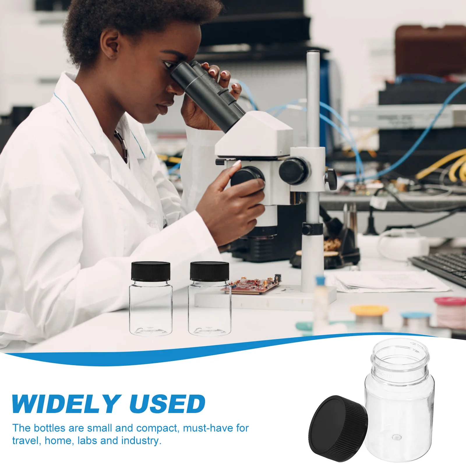 

12pcs 50Ml Sample Bottles Clear Plastic Small Vials Leak-Proof Wide Mouth For Laboratory Liquid Powder Storage Travel Use