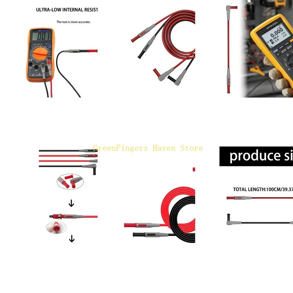F68D Strong 4mm Test Leads Banana Plugs Test for Various Multimeter Accessories