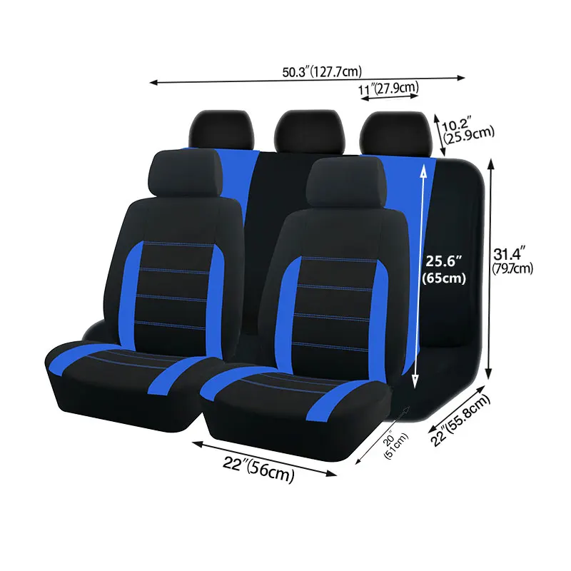 Universal Tecido Car Seat Covers, Fit para a maioria SUV, Caminhão, Van, Acessórios de carro, Interior Seat Covers