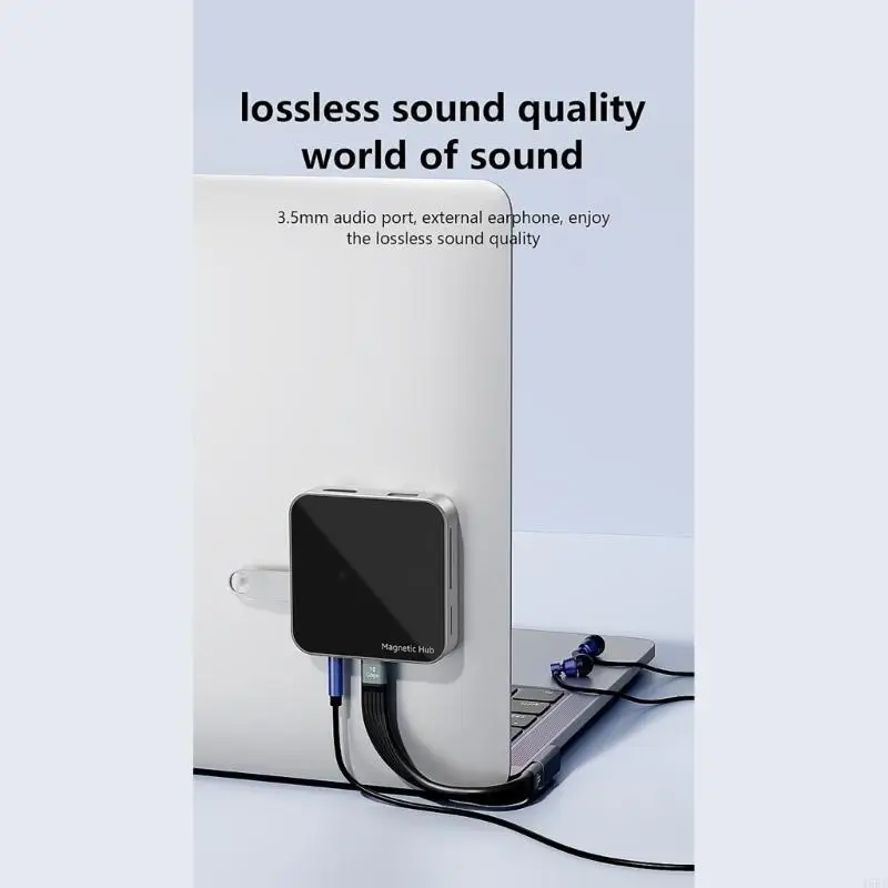 محول USB C المغناطيسي 7/8 محطة إرساء المنفذ PD100W اتصال الأجهزة السريعة