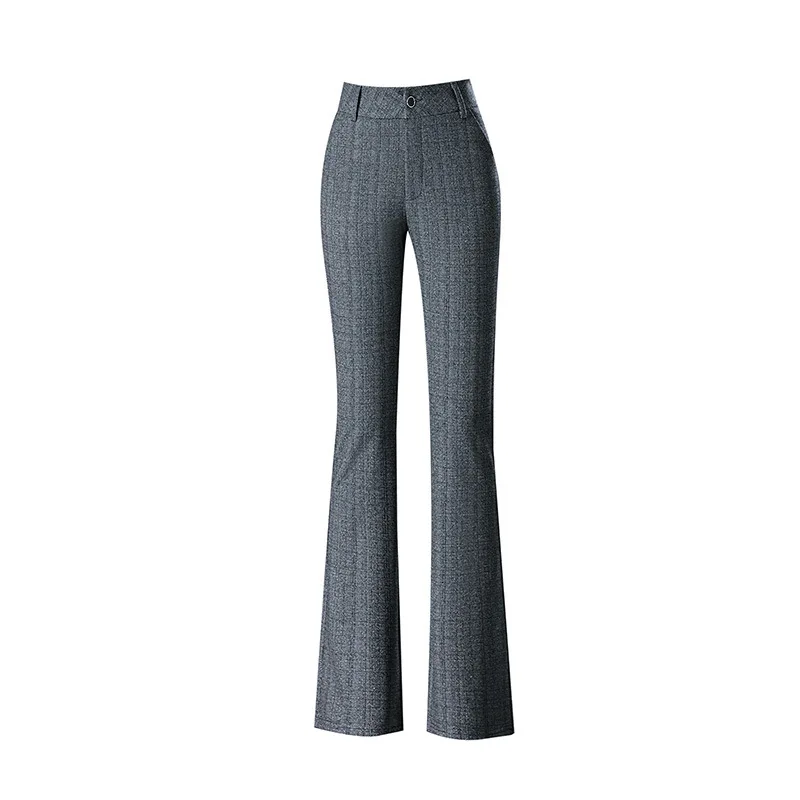 Pantalones acampanados para mujer estilo británico 2025, nuevos pantalones acampanados de lana cálidos y gruesos a la moda para primavera Otoño Invierno