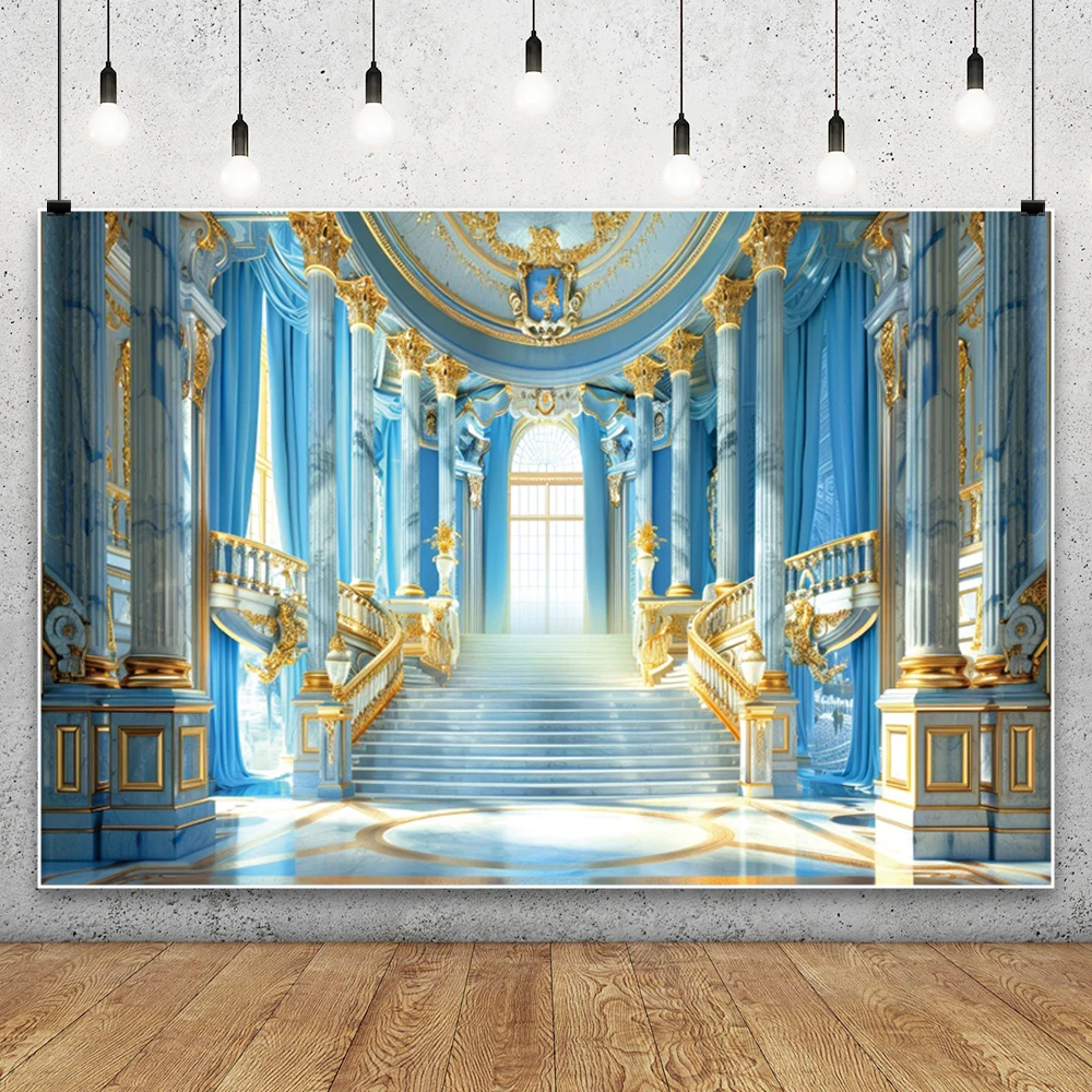 Luxe Paleis Fotografie Achtergrond Retro Kasteel Feestzaal Binnenmuur Bruid Bruiloft Volwassen Verjaardagsfeestje Achtergrond Prop